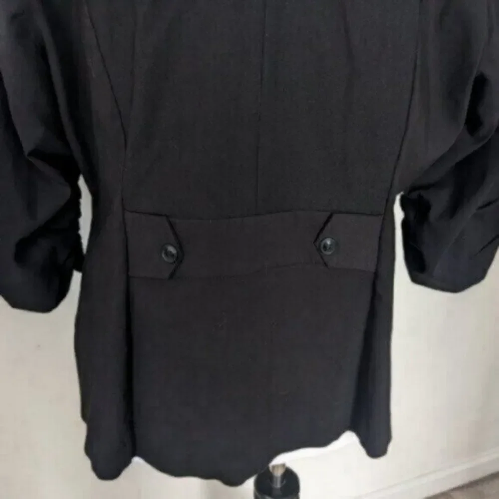 Torrid Casual Rouched Sleeve Black Jacket Size 2